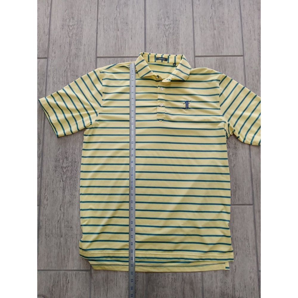 Turtleson Golf Polo Shirt Mens Large Yellow Green Blue  Logo Stretch Fabric - Picture 4 of 5